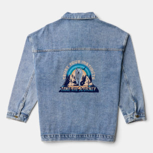 Vertraue Deinen Instinkten Arktischer Wolf Jeansjacke