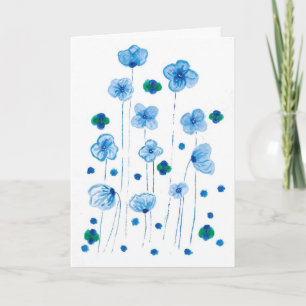 Vertraue deiner Reise   Blaue Wildblumen-Grußkarte Karte