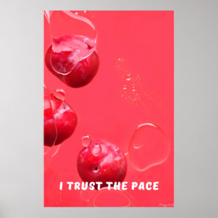 Vertraue dem Tempo: Crimson Cherry Zen Wandkunst Poster