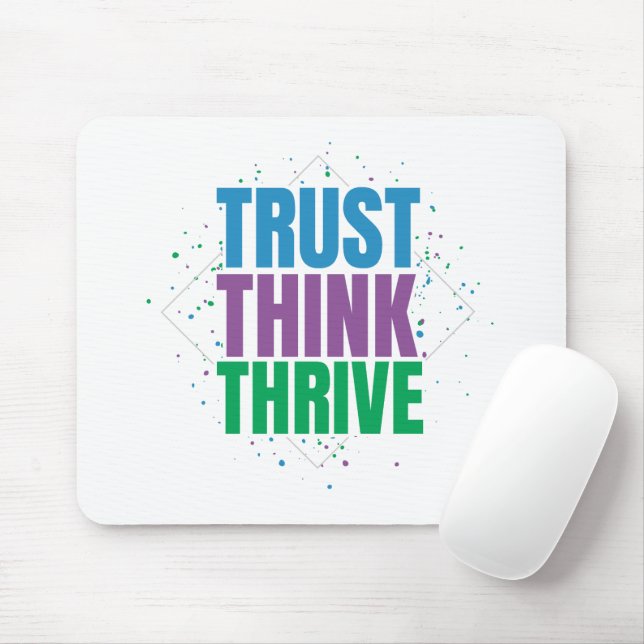 Vertraue, Denke, Wachse – Motivationszitat-Design Mousepad (Mit Mouse)