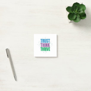 Vertraue, Denke, Wachse – Motivationszitat-Design Post-it Klebezettel