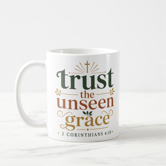 Vertraue der unsichtbaren Gnade Klassischer Bibelv Kaffeetasse (Links)