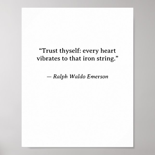 Vertraue Dir Selbst — Ralph Waldo Emerson Minimali Poster (Vorne)
