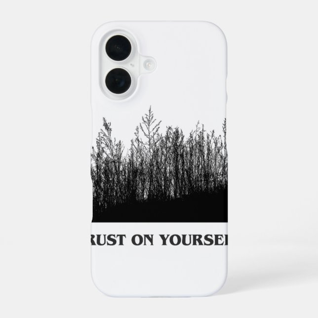 "Vertraue Dir Selbst" Wald-Silhouette Handyhülle iPhone 16 Hülle (Rückseite)