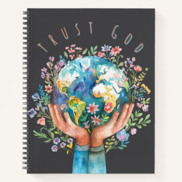 Vertraue Gott Blumenerde Notizbuch | Christlicher 