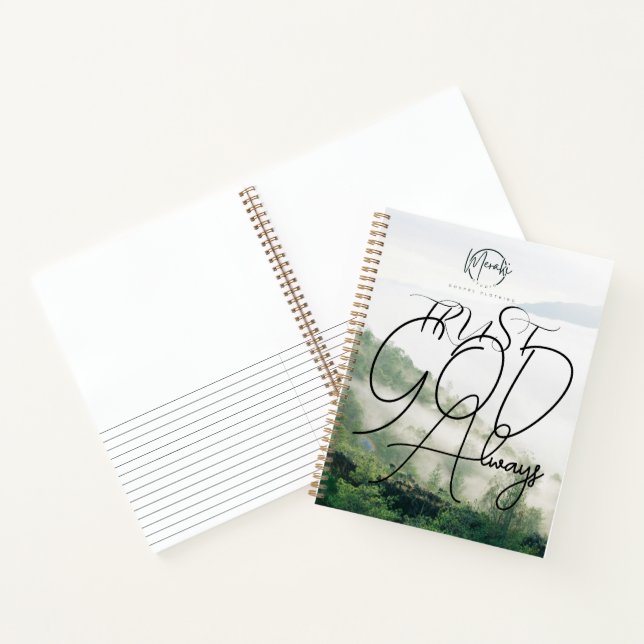 Vertraue Gott immer SpiralNotebook Notizbuch (Innenseite)