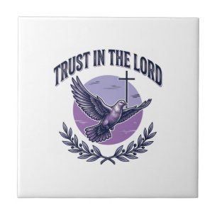 Vertraue in den Herrn Taube Christliches T-Shirt-D Fliese
