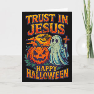 Vertraue in Jesus Niedlich Christlich Retro Hallow Karte