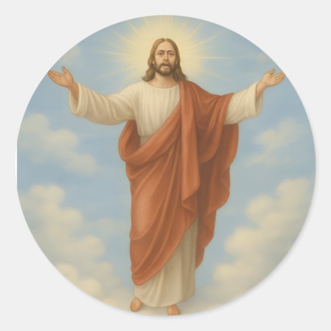 Vertraue Jesus Runder Aufkleber (Vorderseite)