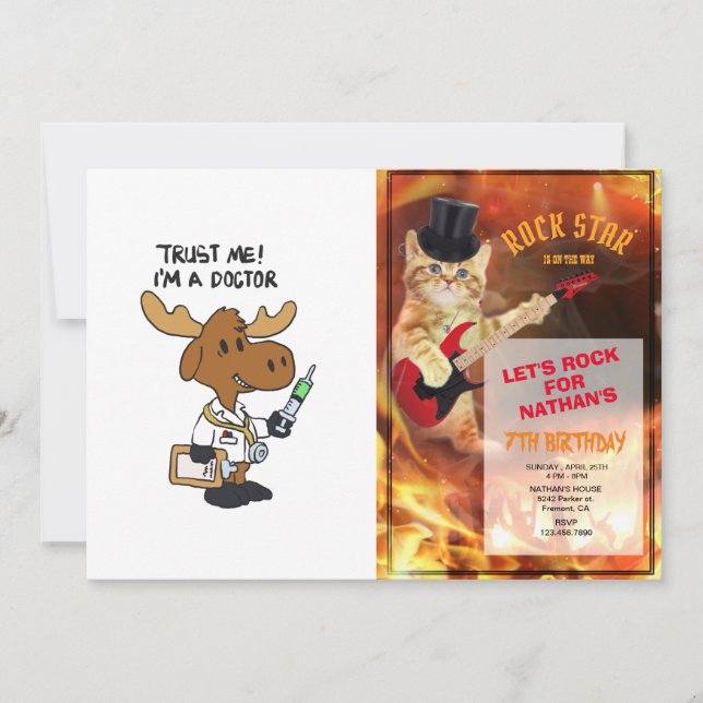 Vertraue mir! i.m á Arzt | Hintergrundfarbe auswäh Einladung (Vorderseite)