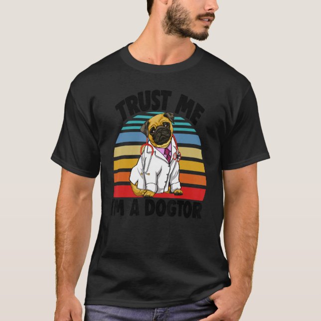 Vertraue mir, ich bin Dogtor Mops Retro Women Lieb T-Shirt (Vorderseite)