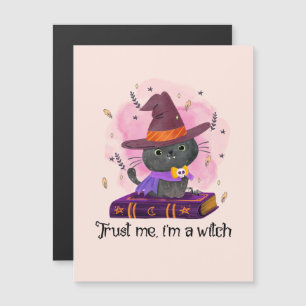 Vertraue mir, ich bin eine Hexe - Hexenkatze im Ma Magnetkarte