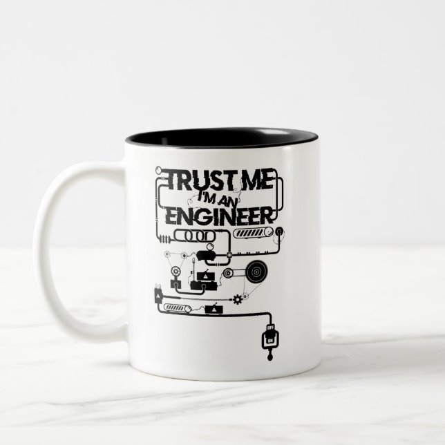 Vertraue mir! Ich bin Ingenieur Zweifarbige Tasse (Links)
