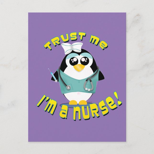 Vertraue mir, ich bin Krankenschwester Postkarte (Vorderseite)