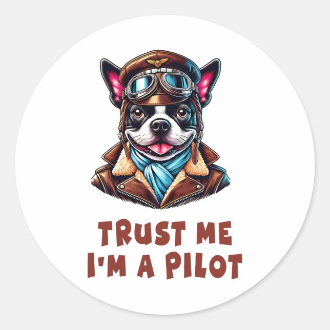 Vertraue mir, ich bin Pilot Runder Aufkleber (Vorderseite)