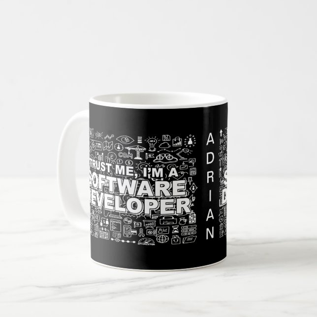 Vertraue mir, ich bin Software-Entwickler Kaffeetasse (Vorderseite Links)