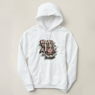 Vertraue niemals einem Furz-Schwein-Graffiti-Crop- Hoodie