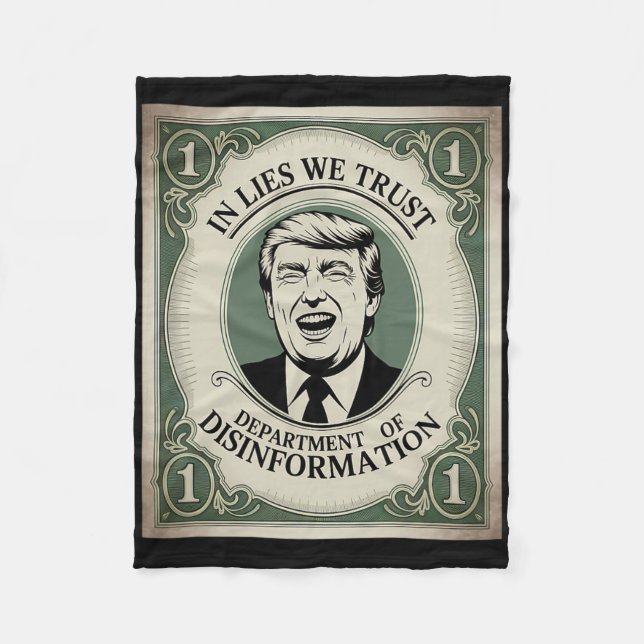 „Vertraue Niemandem“ - Trump Nknote Parodie _1  Fleecedecke (Vorderseite)