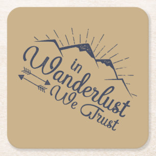 Vertraue Wanderlust Rechteckiger Pappuntersetzer