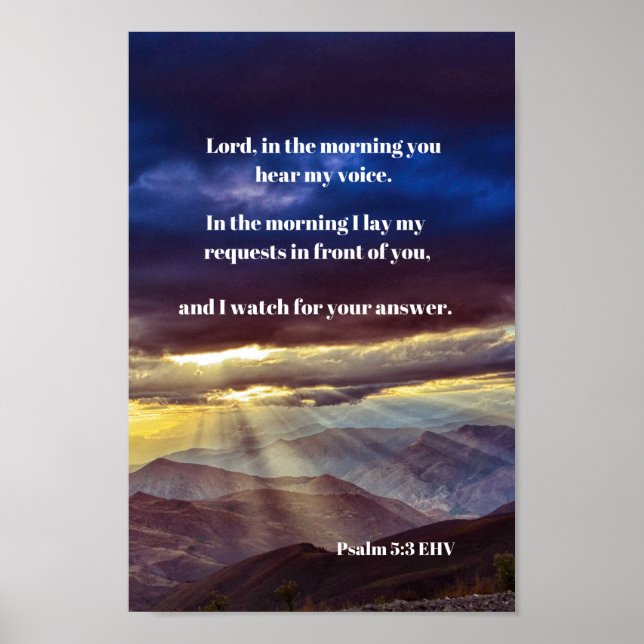 Vertrauen auf die Bibel Verse Psalm 5 Poster (Vorne)