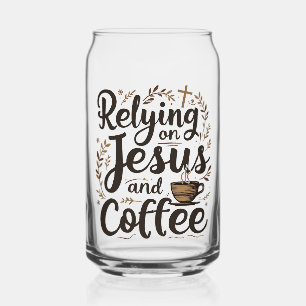 Vertrauen auf Jesus und Coffee Caffeine Lover Dosenglas