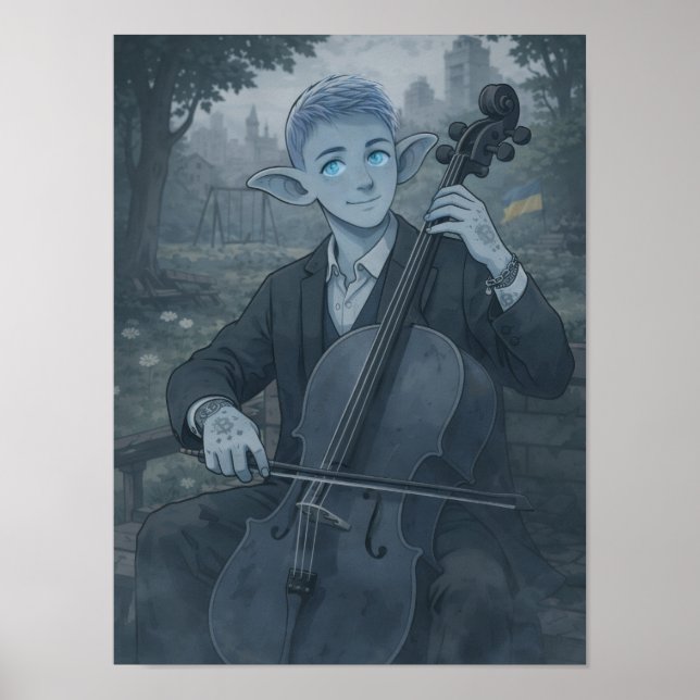 Vertrauen / Cellist / Park Poster (Vorne)