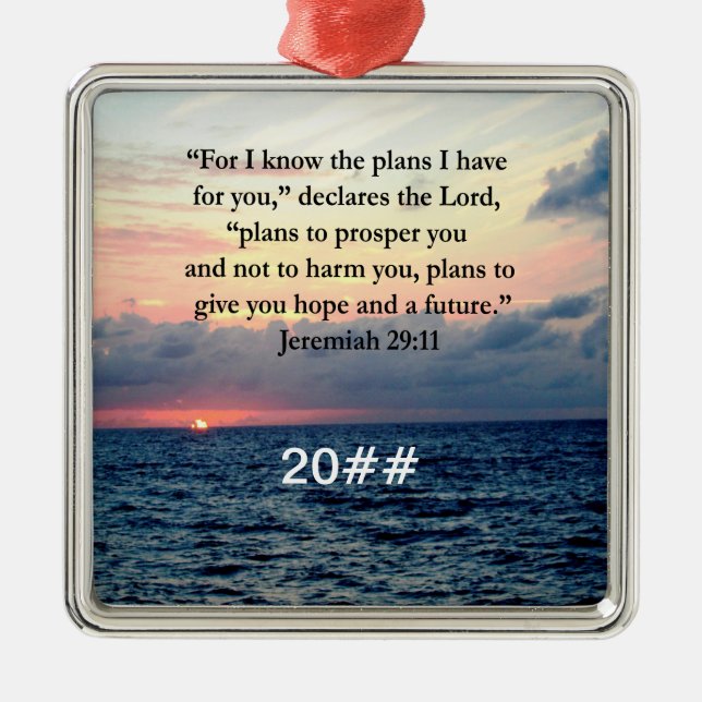 VERTRAUEN IM JEREMIAH 29:11 SONNENVERSE ORNAMENT AUS METALL (Vorne)