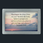 VERTRAUEN IM JEREMIAH 29:11 SONNENVERSE RECHTECKIGE GÜRTELSCHNALLE<br><div class="desc">Teilen Sie die Wunder und Segen Gottes mit diesem schönen Jeremiah 29:11 Sonnenaufgang Foto Design auf inspirierend T-Shirts, Schmuck, Wohngestaltung, Tasse und Geschenke. "Denn ich kenne die Pläne, die ich für dich habe", erklärt den Herrn." Dieses malerische Jeremiah 29:11 Design wird ein wertvolles Geschenk, wenn Segen, dass jemand Besonderes, die...</div>