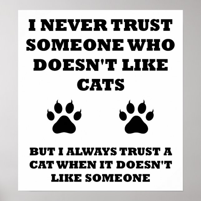 Vertrauen in Cats Funny Poster (Vorne)