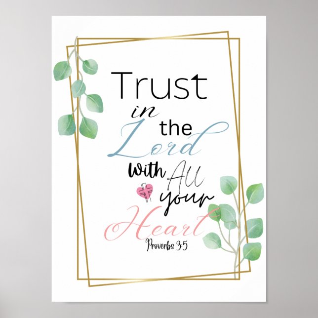 Vertrauen in das Lord Proverbs 3:5 Poster (Vorne)