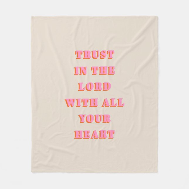 Vertrauen in das Lord Sprichwort 3:5-6 Bible Verse Fleecedecke (Vorderseite)