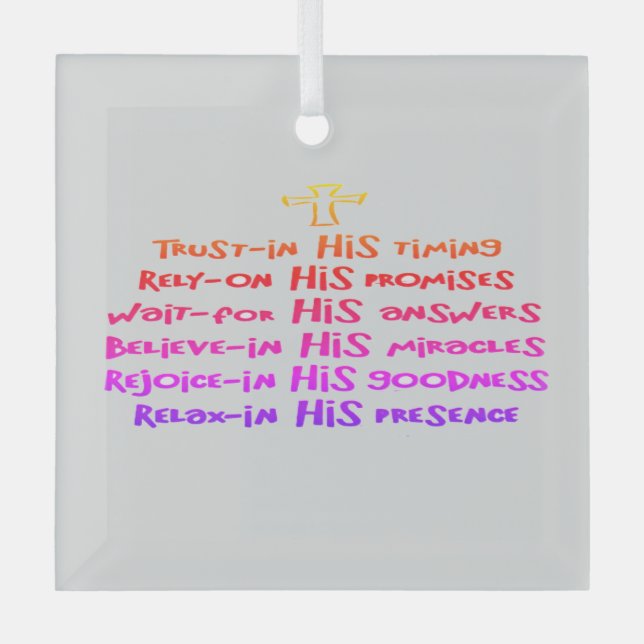 Vertrauen in den Herrn Ornament Aus Glas (Vorderseite)