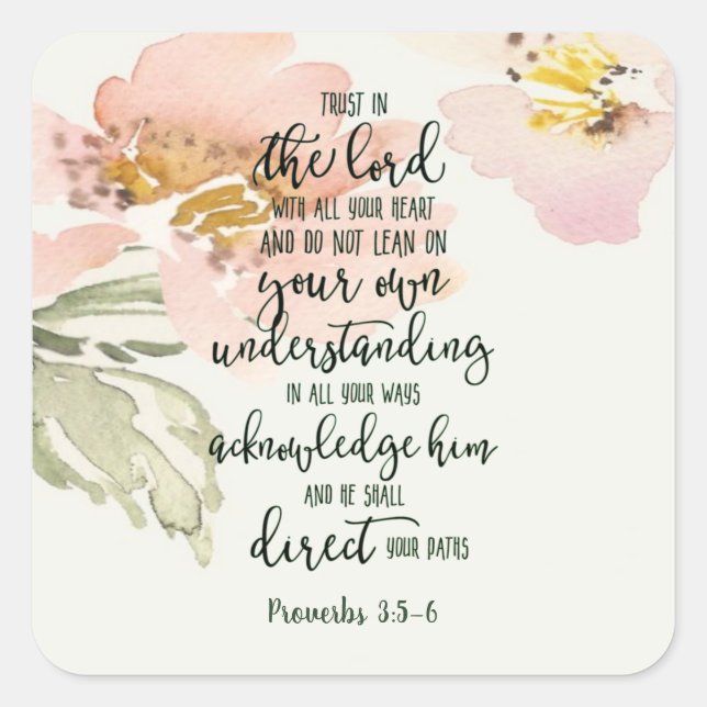 Vertrauen in den Herrn Quadratischer Aufkleber (Vorderseite)
