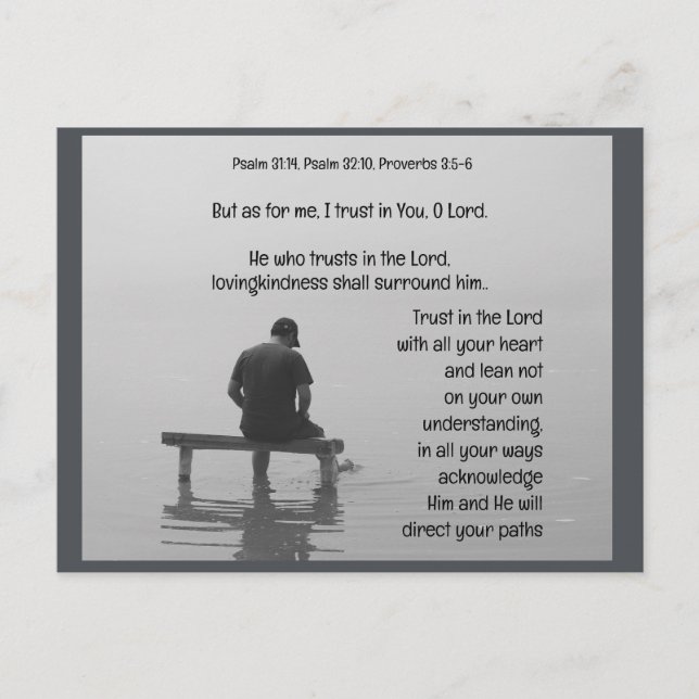Vertrauen in den Herrn Trost erbitterte Bibelverse Postkarte (Vorderseite)