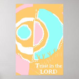 Vertrauen in den Lord Sunrise Ethnic Circle Peach Poster