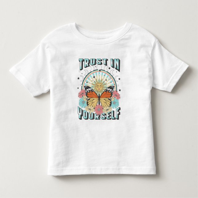 Vertrauen in dich selbst | Sonne und Schmetterling Kleinkind T-shirt (Vorderseite)