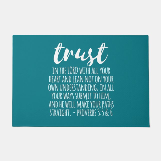 Vertrauen in die Lord Proverbs 3:5-6 Fußmatte (Vorderseite)