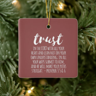Vertrauen in die Lord Proverbs 3:5-6 Keramikornament