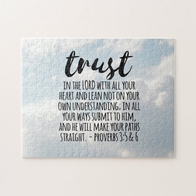 Vertrauen in die Lord Proverbs 3:5-6 Puzzle (Horizontal)