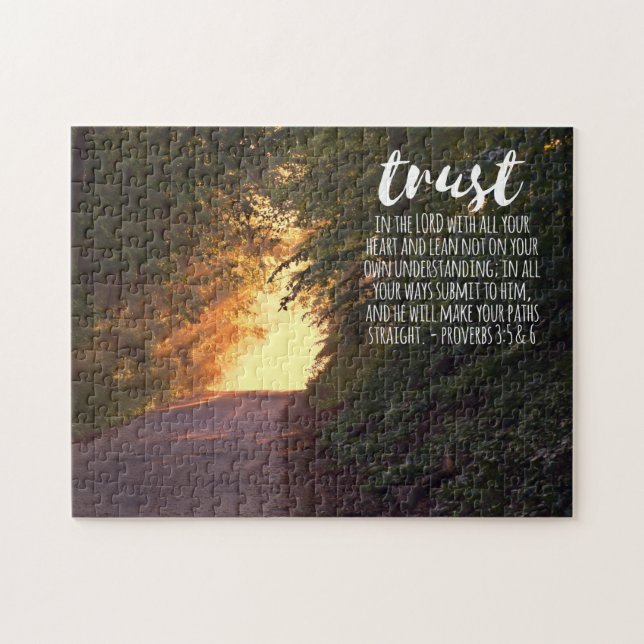 Vertrauen in die Lord Proverbs 3:5-6 Puzzle (Horizontal)