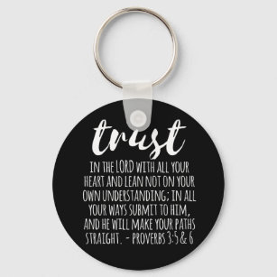 Vertrauen in die Lord Proverbs 3:5-6 Schlüsselanhänger