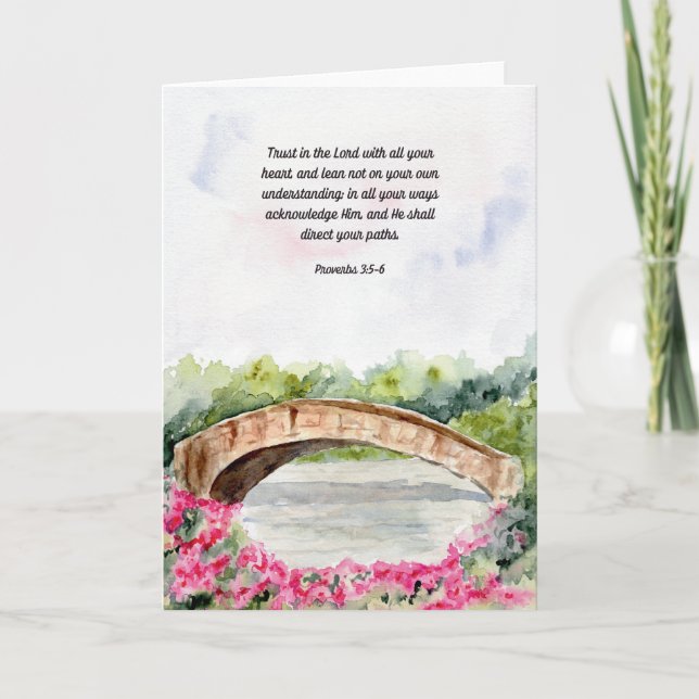 Vertrauen in die Lord Sprichs Bible Verse Card Dankeskarte (Vorderseite)