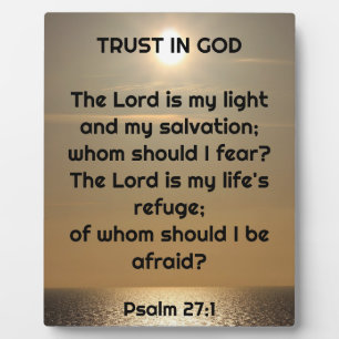 Vertrauen in die Tafel Gottes mit Easel Fotoplatte