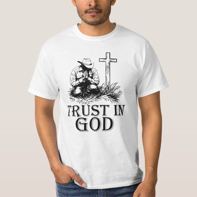 Vertrauen in Gott, Cowboy T-Shirt (Vorderseite)