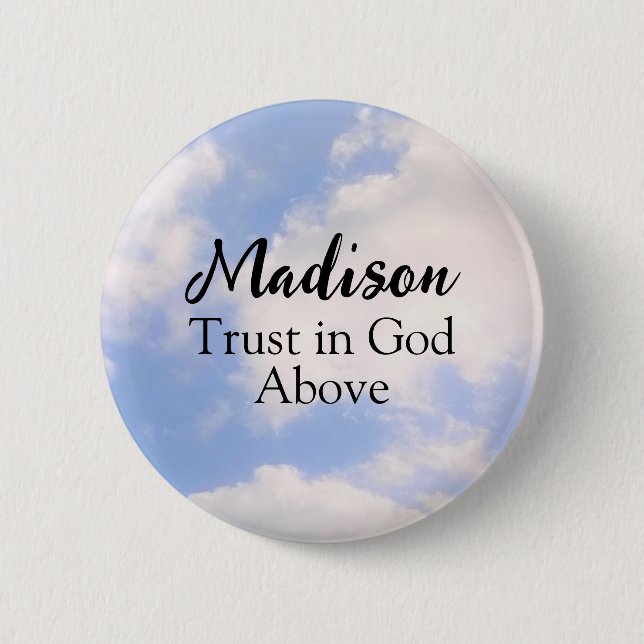 Vertrauen in Gott Inspiration Individuelle Name Bl Button (Vorderseite)