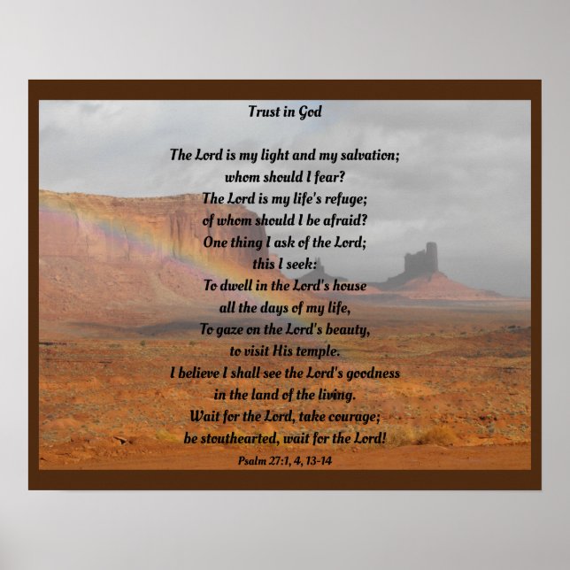 Vertrauen in Gott Psalm 27 Poster (Vorne)