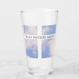 Vertrauen in Gottes Cross White and Blue Oaster Glas