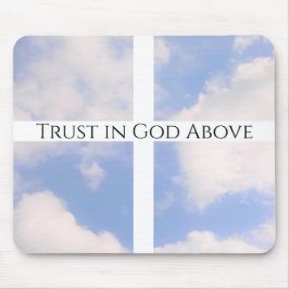Vertrauen in Gottes Cross White and Blue Oaster Mousepad