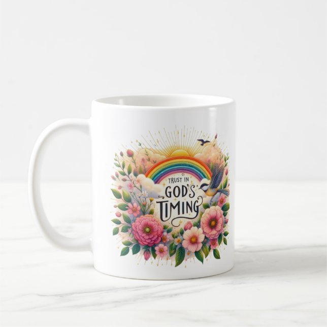 Vertrauen in Gottes Zeiten Kaffeetasse (Links)