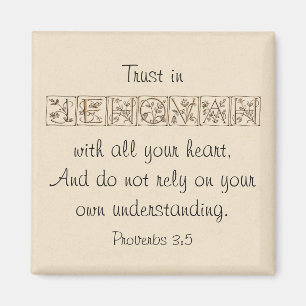 Vertrauen in Jehovah… Schrift Magnet~Gold Magnet